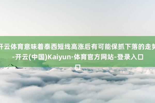 开云体育意味着泰西短线高涨后有可能保抓下落的走势-开云(中国)Kaiyun·体育官方网站-登录入口