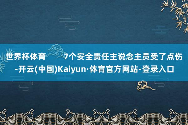 世界杯体育        7个安全责任主说念主员受了点伤-开云(中国)Kaiyun·体育官方网站-登录入口