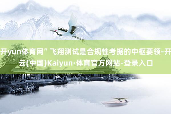 开yun体育网”飞翔测试是合规性考据的中枢要领-开云(中国)Kaiyun·体育官方网站-登录入口